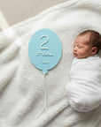 Set 13 Milestone Card Neonato Palloncino 3D - Targhette Primi Mesi Personalizzate con Nome, Regalo Nascita