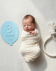 Set 13 Milestone Card Neonato Palloncino 3D - Targhette Primi Mesi Personalizzate con Nome, Regalo Nascita