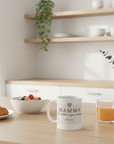 Tazza termica personalizzata su tavola in legno con decorazioni - Alice Handmade"