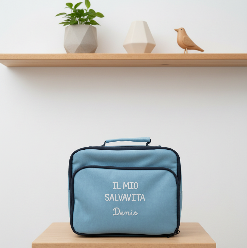Borsa frigo personalizzata su un tavolo