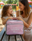 Borsa rosa personalizzata con mamma e bambina al parco