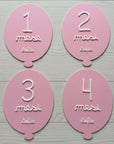Set 13 Milestone Card Neonato Palloncino 3D - Targhette Primi Mesi Personalizzate con Nome, Regalo Nascita