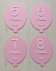 Set 13 Milestone Card Neonato Palloncino 3D - Targhette Primi Mesi Personalizzate con Nome, Regalo Nascita