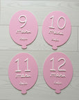 Set 13 Milestone Card Neonato Palloncino 3D - Targhette Primi Mesi Personalizzate con Nome, Regalo Nascita